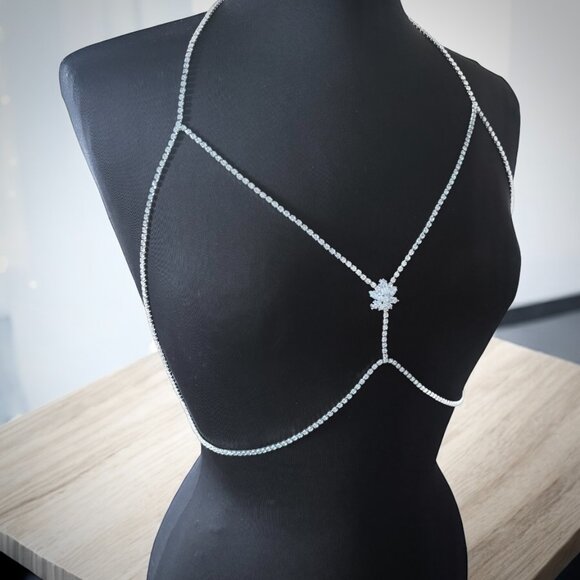 Rhinestone Bra Body Chain - Picture 2 of 8